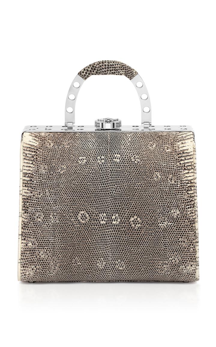 Bougeotte Titanium Best Secret Keeper Midi Purse In Natural Lizard