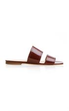 Aeyde Mattea Square-toed Patent Leather Slides Size: 38