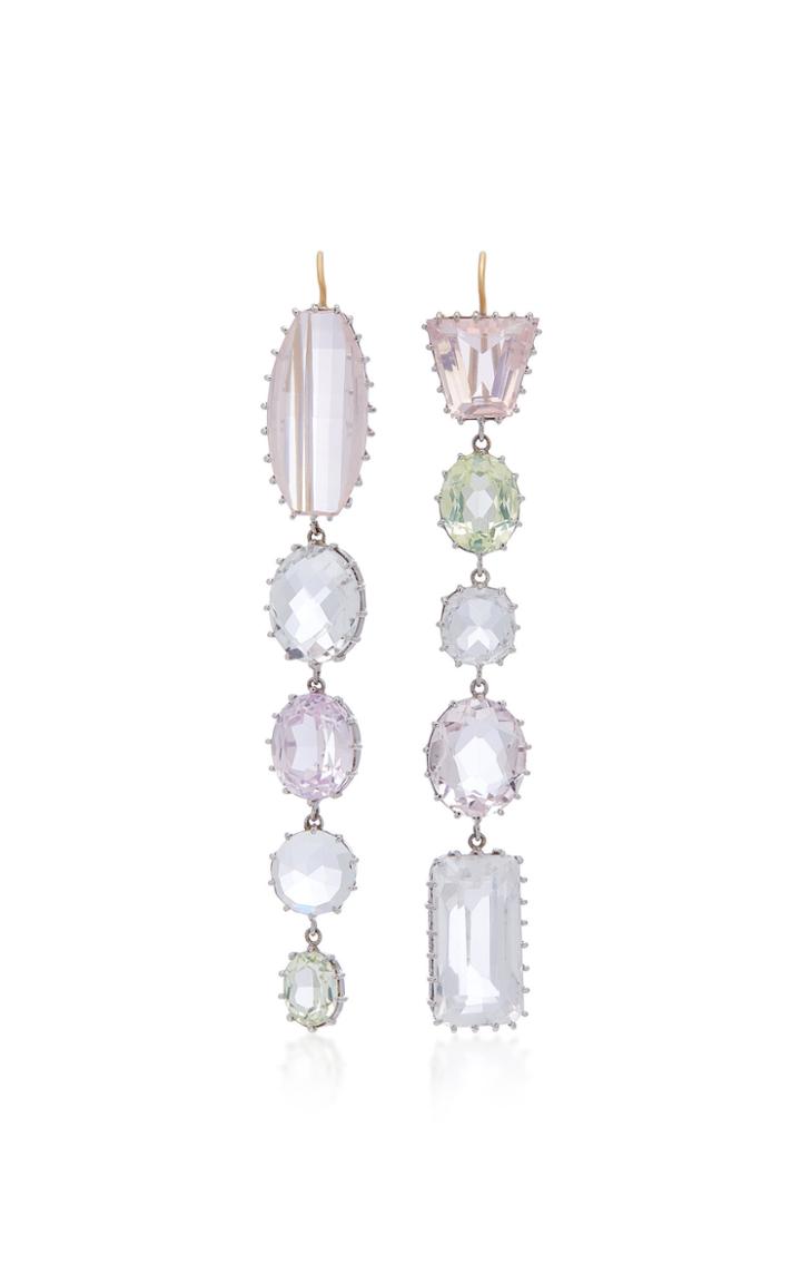 Renee Lewis Tiered 18k Multi-stone Earrings