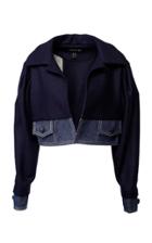 Anouki Dark Blue Loose-fit Cropped Jacket
