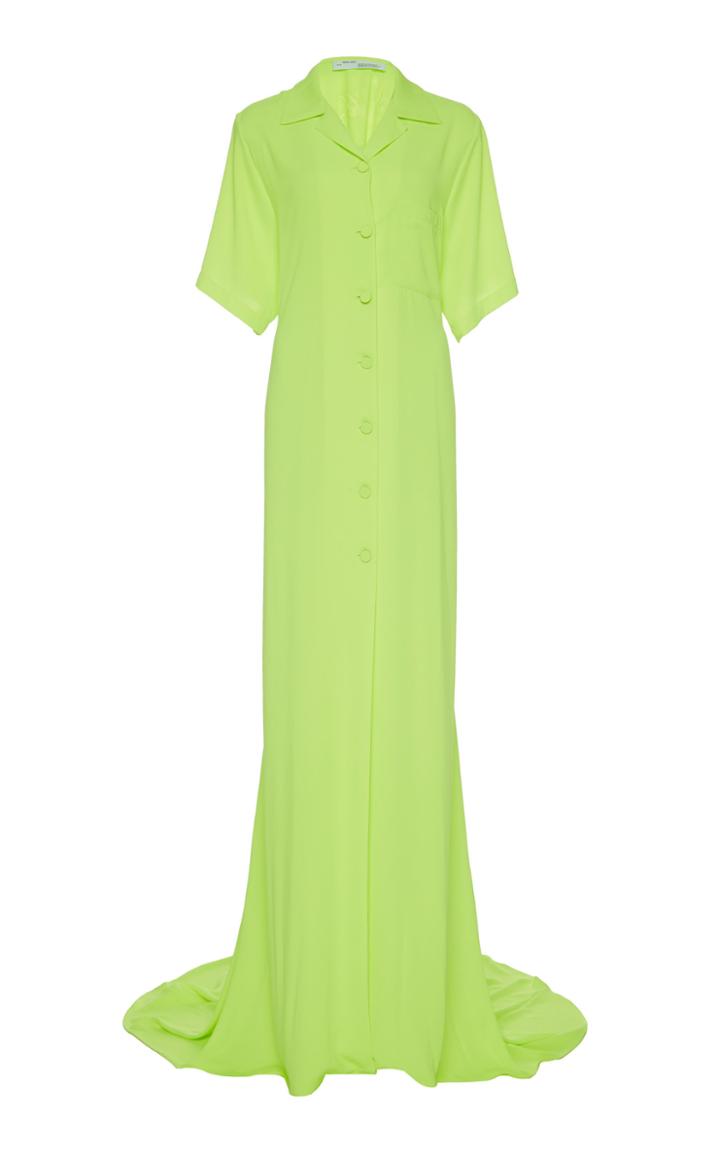 Off-white C/o Virgil Abloh Short-sleeve Crepe Maxi Shirt Dress