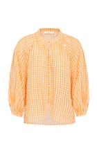 Moda Operandi Peony Gingham Organic Cotton-blend Top