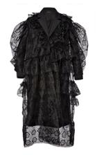 Moda Operandi Simone Rocha Ruffle Contrast Lapel Coat Size: 6
