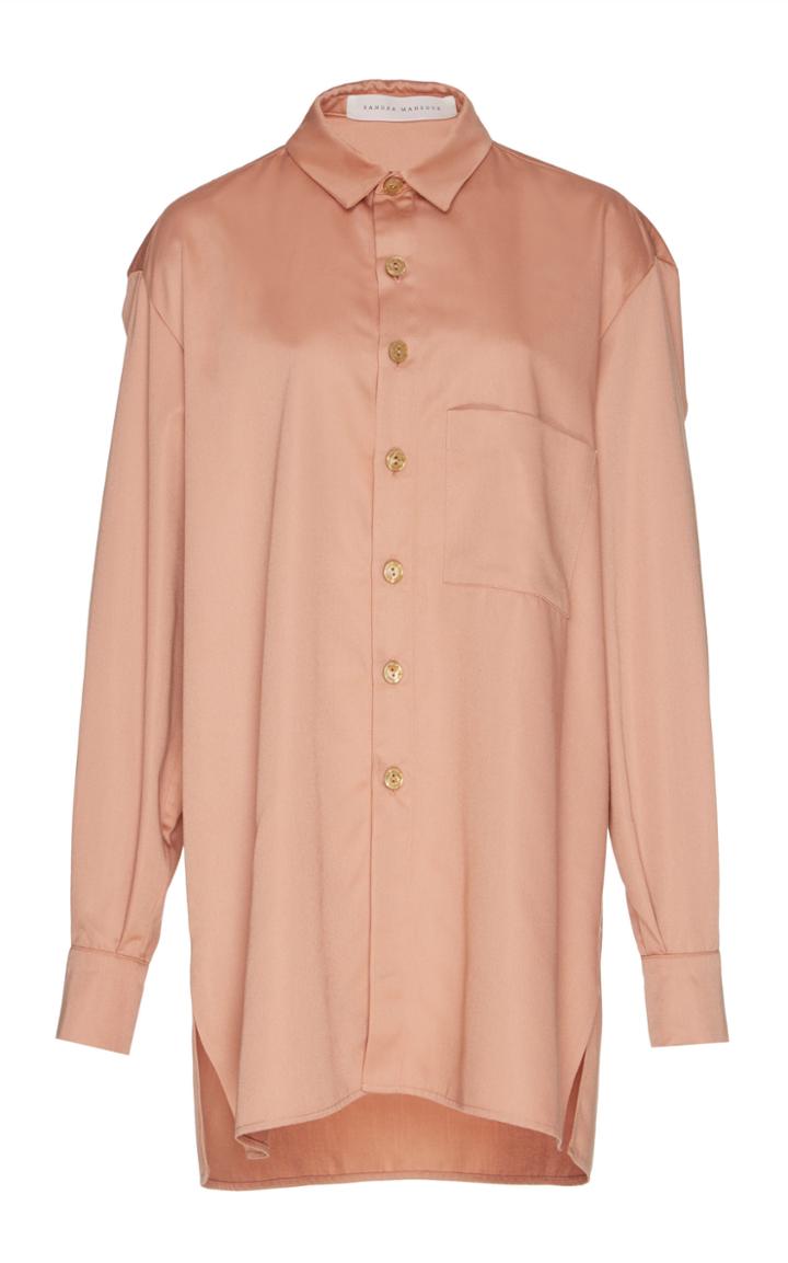 Sandra Mansour Satin Button Up Shirt