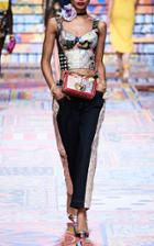 Moda Operandi Dolce & Gabbana Jacquard-trimmed Mid-rise Cropped Jeans