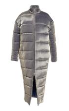 Sally Lapointe Shimmer Stretch Lame Puffer Coat