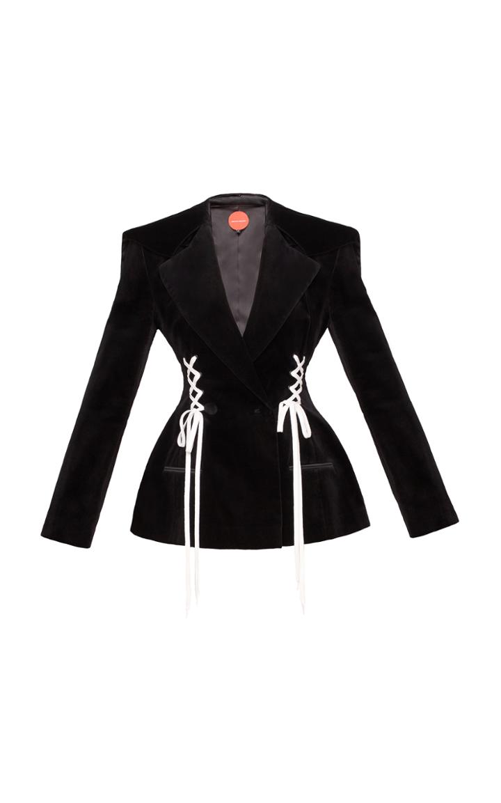 Marianna Senchina Velvet Lace-up Blazer