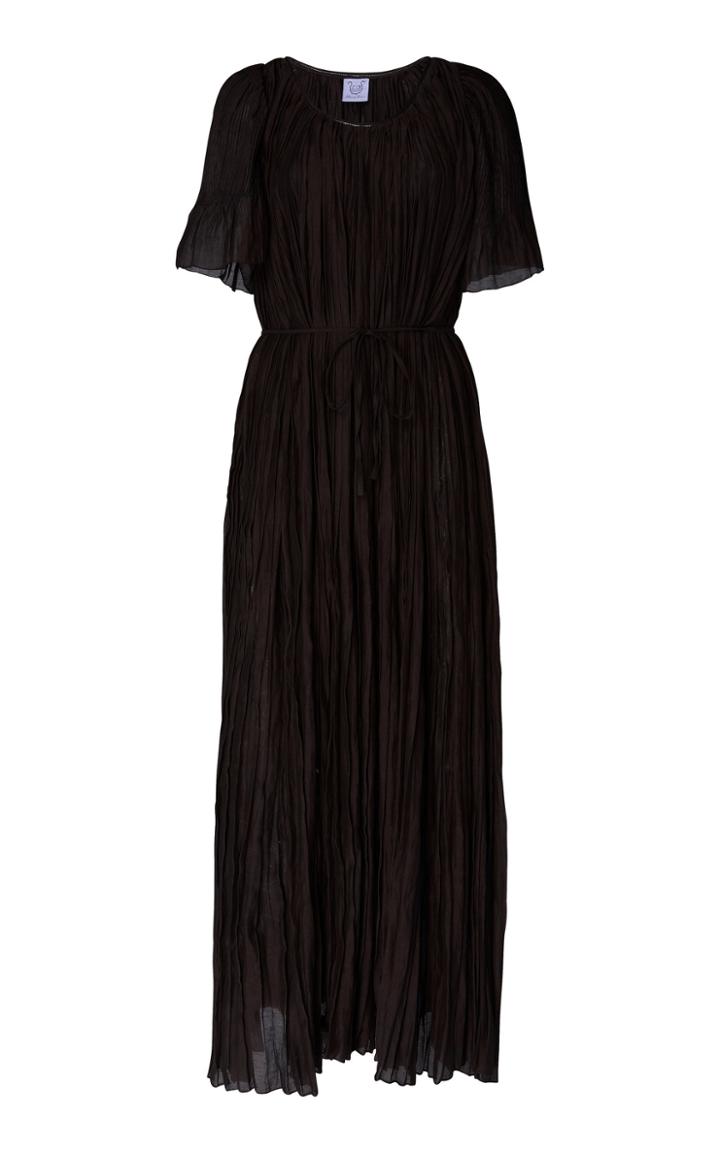 Thierry Colson Sabina Pleated Silk-wool Maxi Dress