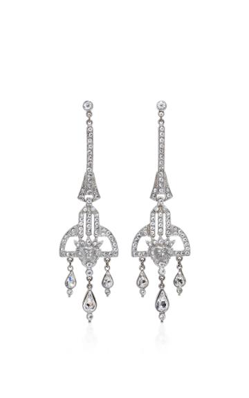 Ben Amun Antique Silver Crystal Deco Earring