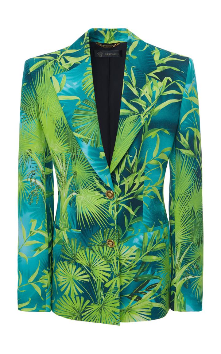 Moda Operandi Versace Jungle Print Crepe Blazer Size: 36