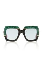 Gucci Sunglasses Square-frame Snakeskin And Acetate Sunglasses