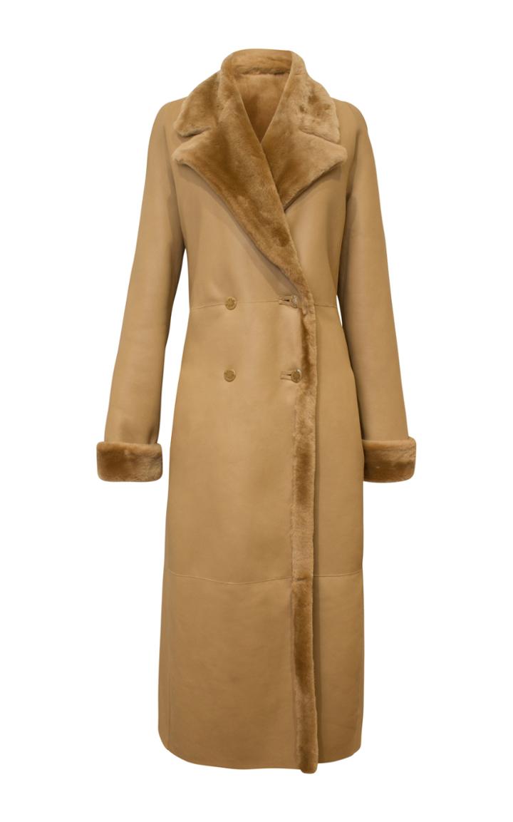 Alejandra Alonso Rojas Double-breasted Reversible Shearling Coat