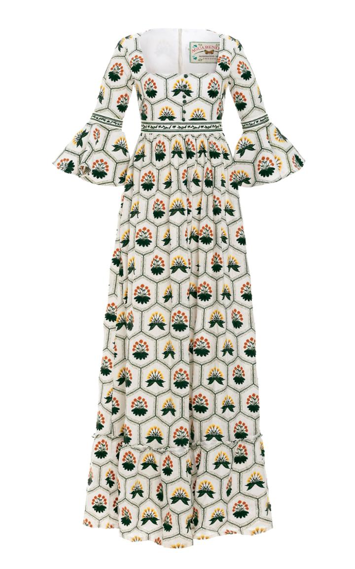 Moda Operandi Agua By Agua Bendita Ambar Polem-print Linen Maxi Dress