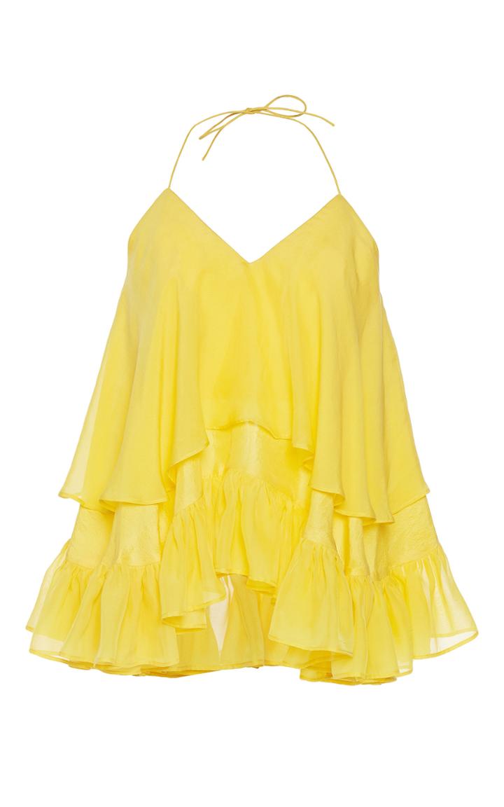 Rahul Mishra Silk Habotai Ruffled Top
