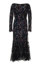 Olivier Theyskens Flared Lace Trim Dress