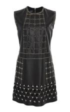 Alberta Ferretti Embellished Leather Mini Dress