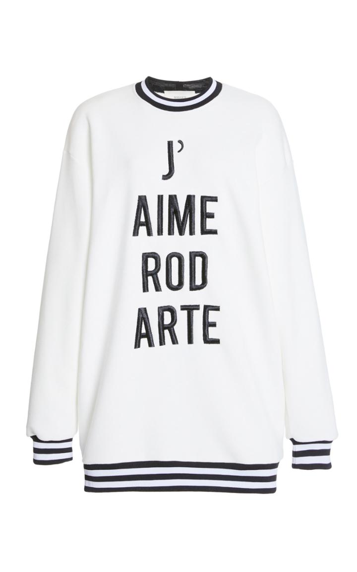 Moda Operandi Rodarte Embroidered Jersey Sweatshirt Dress