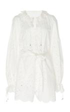 Zuhair Murad Prado Belted Broderie Anglaise Playsuit