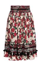 Moda Operandi Lena Hoschek Kayla Fringe-trimmed Floral Midi Skirt