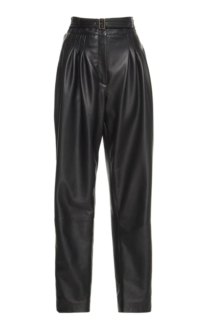 Alberta Ferretti Tapered Leather Pant
