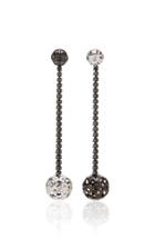 Colette Jewelry Ball Mismatched 18k White And Oxidized Gold Diamond Earrings