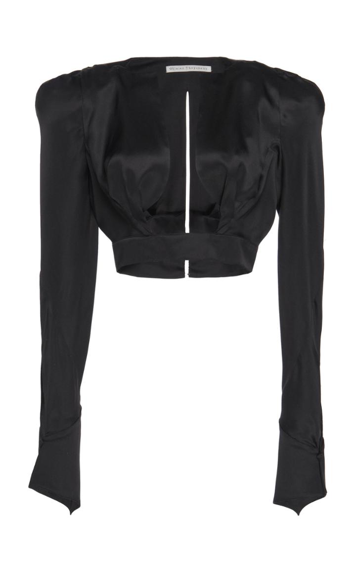 Olivier Theyskens Tessil Cutout Cropped Silk Top
