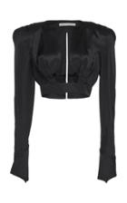 Olivier Theyskens Tessil Cutout Cropped Silk Top