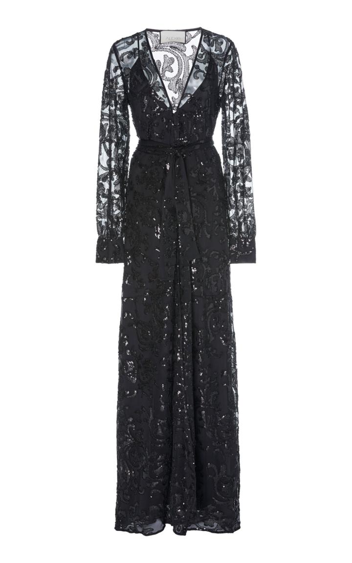 Alexis Biata Metallic Lace Wrap Dress