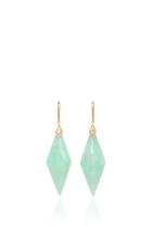Jamie Wolf Yellow Gold Mint Chrysoprase Drop Earrings With Diamonds