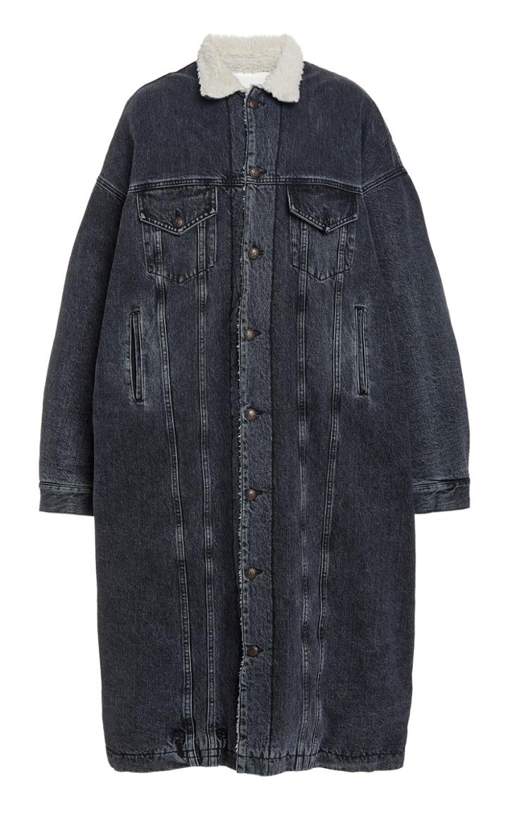 Moda Operandi R13 Lyle Oversized Sherpa-lined Denim Trucker Coat