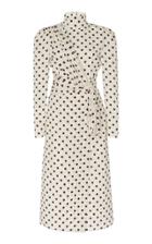 Alessandra Rich Embellished Polka-dot Silk Midi Dress
