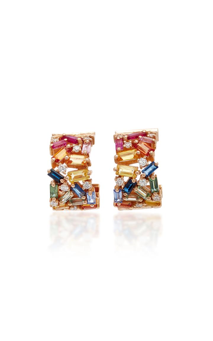 Suzanne Kalan Rainbow Firework Huggies Earrings