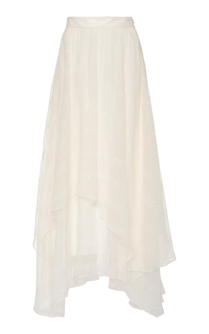 Brunello Cucinelli Tiered Silk Midi Skirt