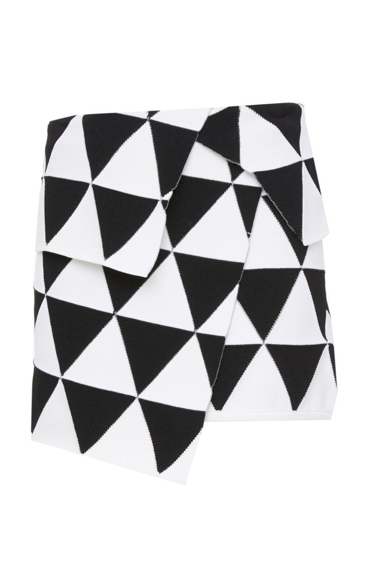 Balmain Pyramid Boucl Wrap Skirt
