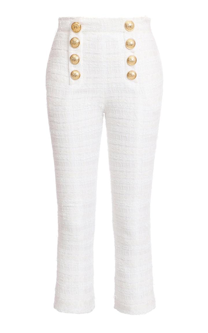 Balmain Double-breasted Tweed Skinny Pants