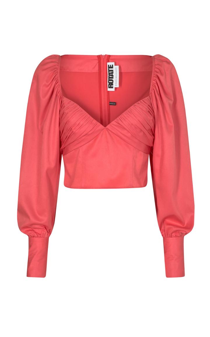 Moda Operandi Rotate Joni Ruched Taffeta Crop Top