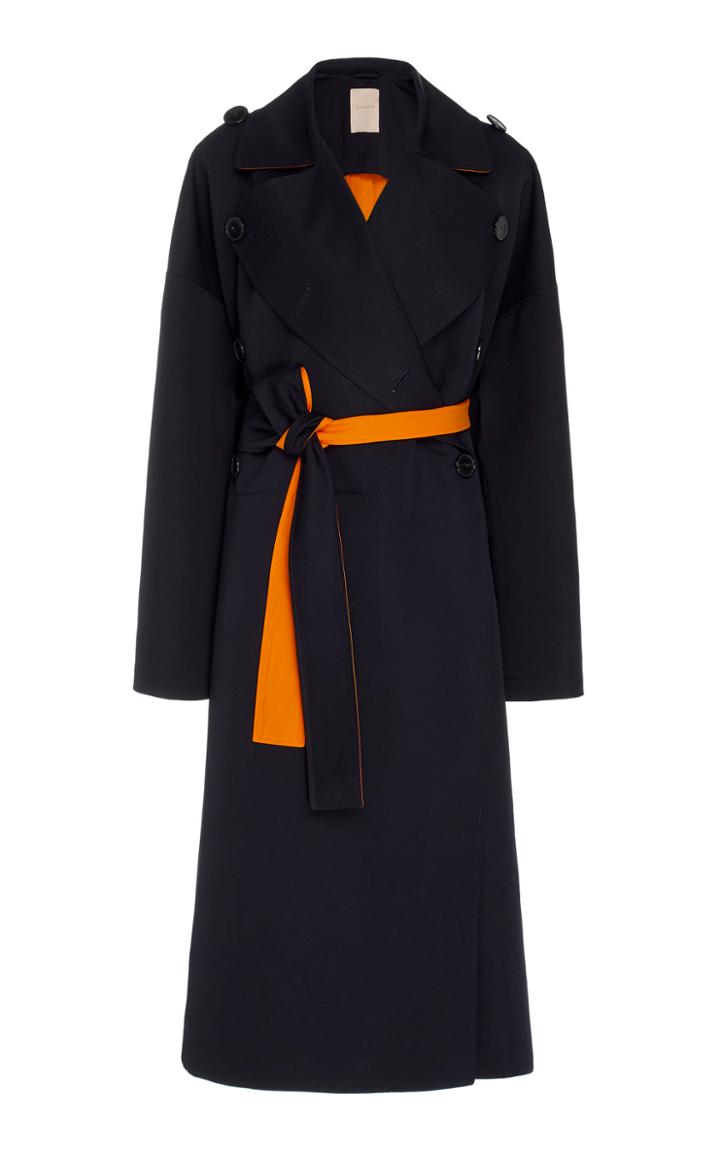 Roksanda Aroa Pleated Back Wool-cotton Coat