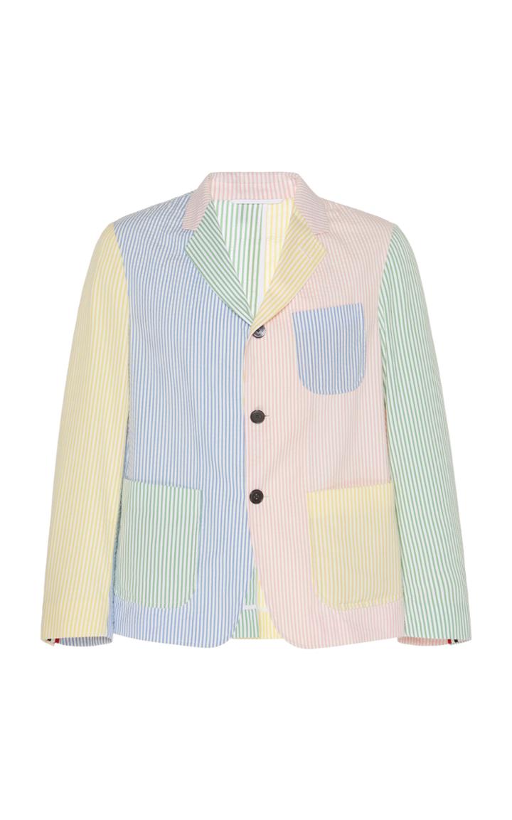 Thom Browne Seersucker Unconstructed Patch Pocket Sack Blazer