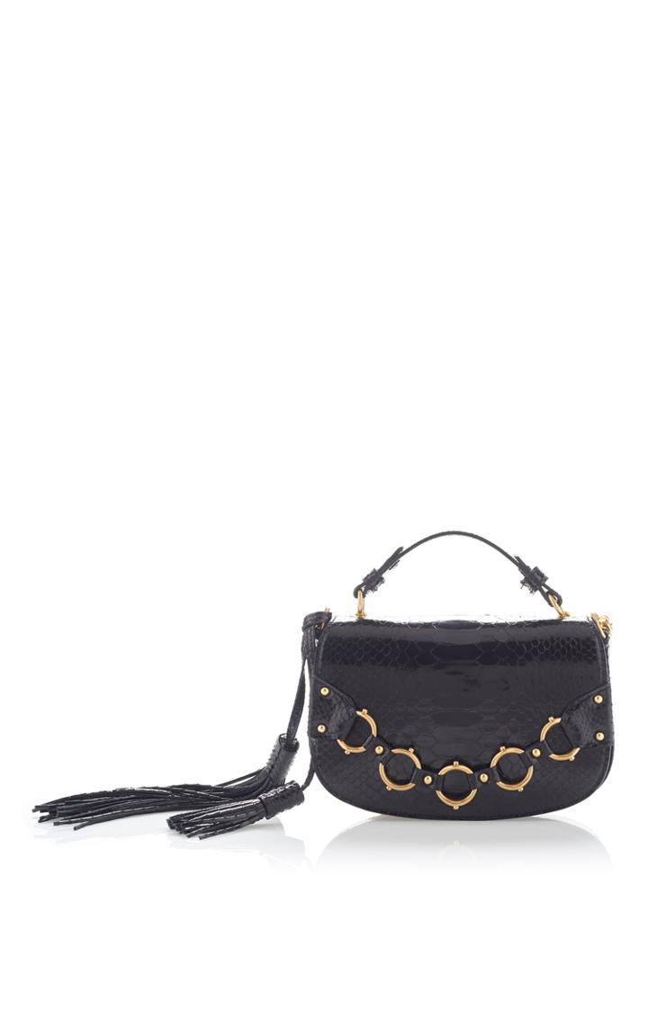 Roberto Cavalli Shiny Python Ring Shoulder Bag