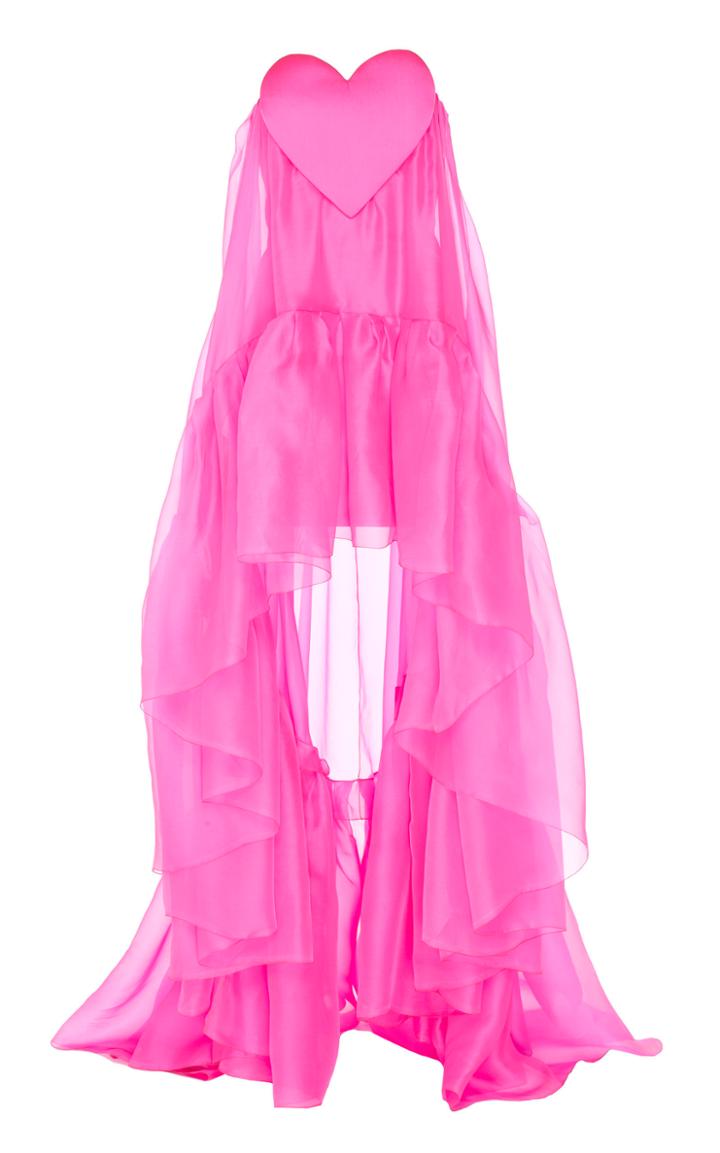 Paule Ka Heart-detail Silk Organza Gown