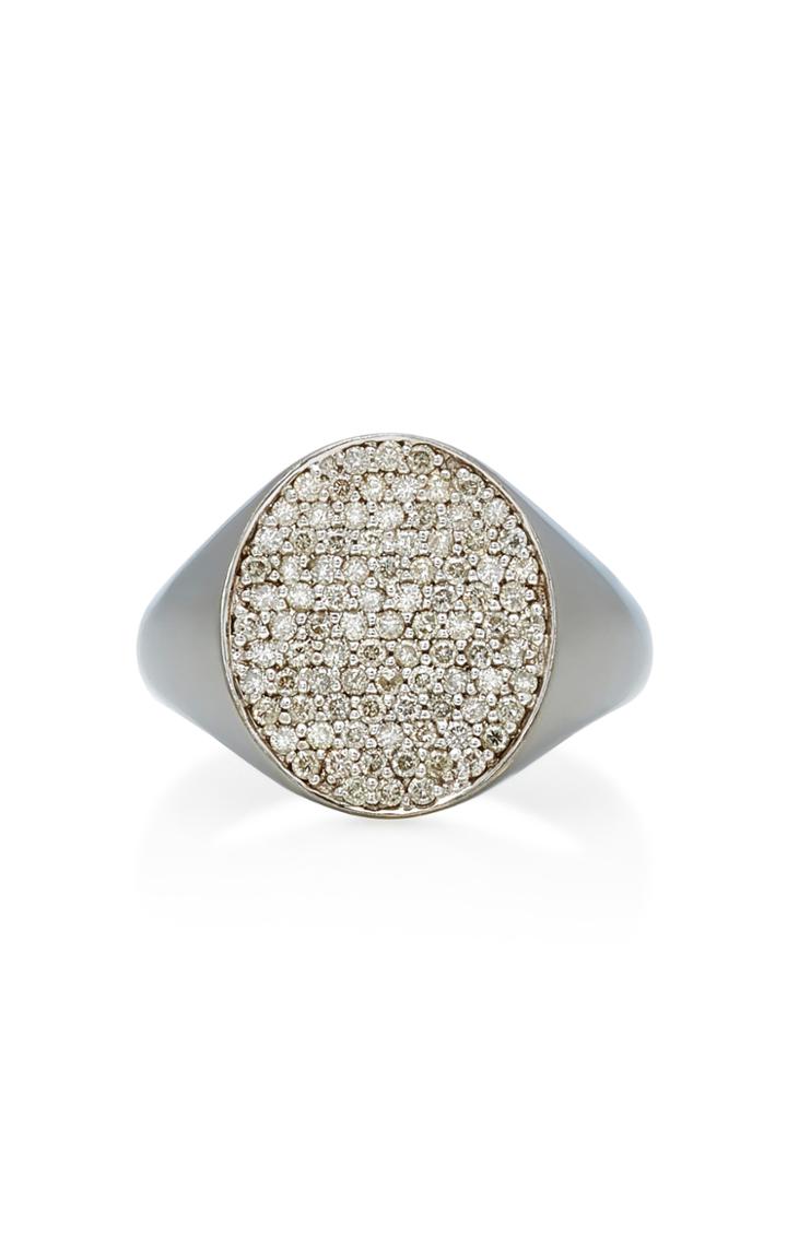Sydney Evan Medium Oval Pave Signet Ring