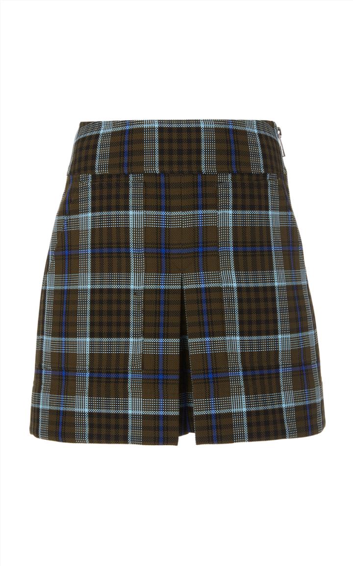 Tibi Spencer Plaid Cotton-blend Cargo Skort