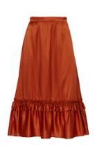 Temperley London Birdie Satin-effect Ruffled Skirt