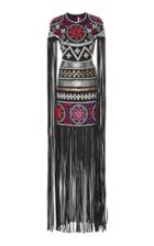 Naeem Khan Embroidered Fringe Dress