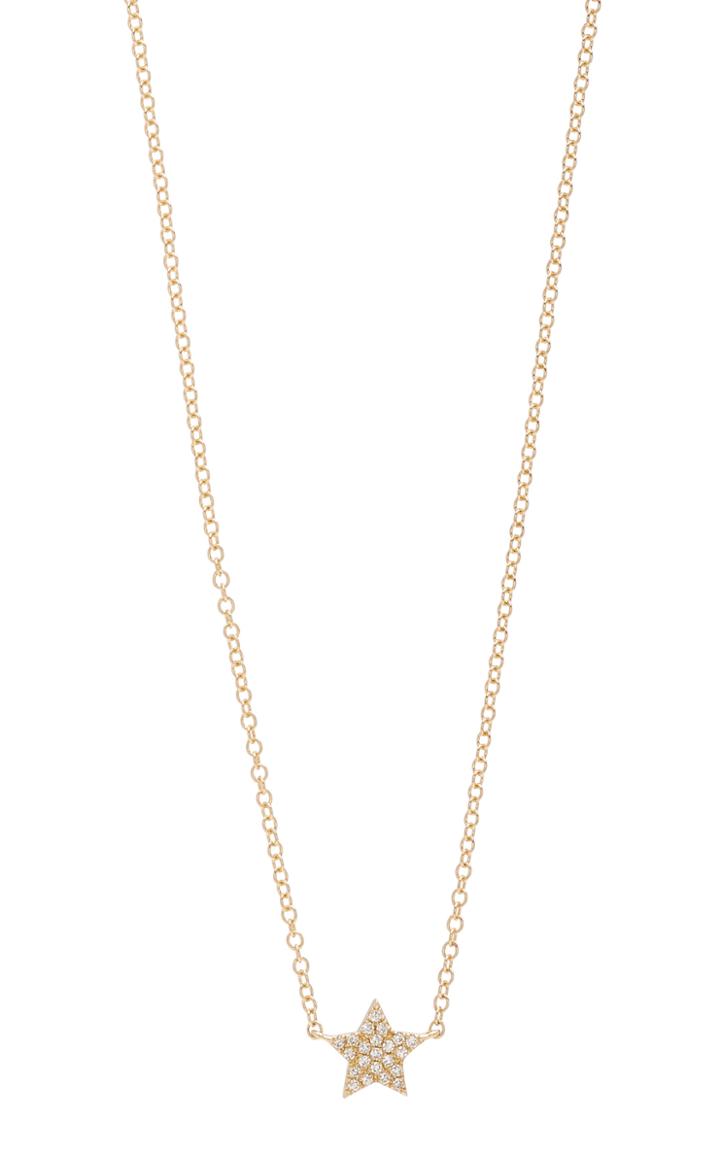 Ef Collection Star 14k Yellow-gold Diamond Choker Necklace