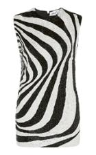 Richard Quinn Zebra Pattern Glass-beaded Top