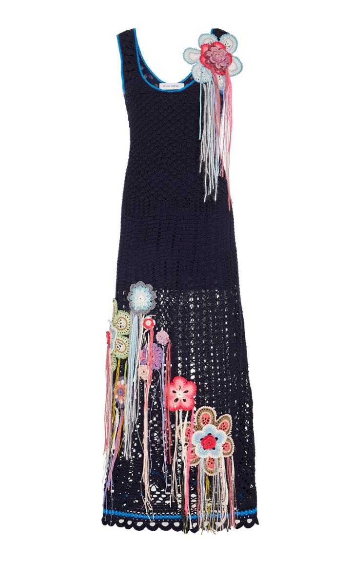 Prabal Gurung Embroidered Knit Maxi Dress