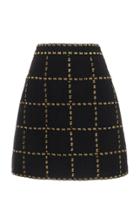 Moda Operandi Andrew Gn Check-detailed Wool Mini Skirt