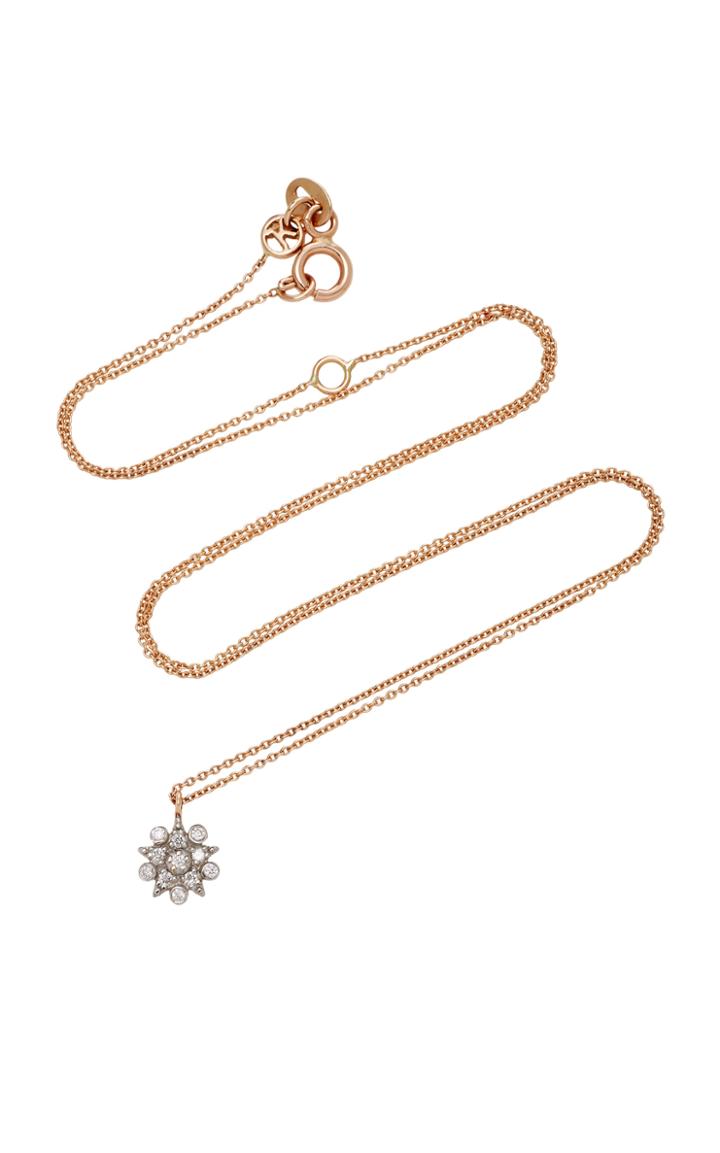Kismet By Milka Eclectic White Diamond Small Star Rose Gold Necklace