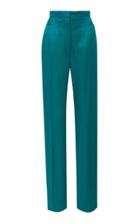 Carolina Herrera High Waisted Straight Leg Satin Suit Pants
